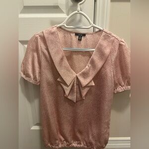 Jacob Blush Pink Ruffled V-Neck Blouse